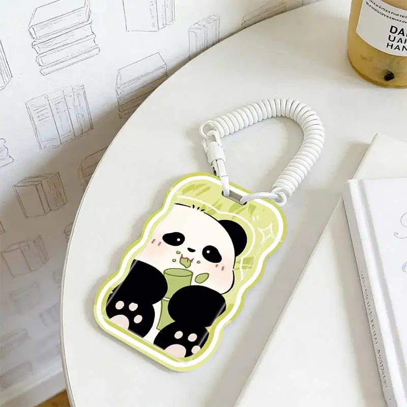 Card Protective Case for Stretchable Spring Cord Photo Protector Student Bus/Meal Card Protection Case Kpop Photocard Holder