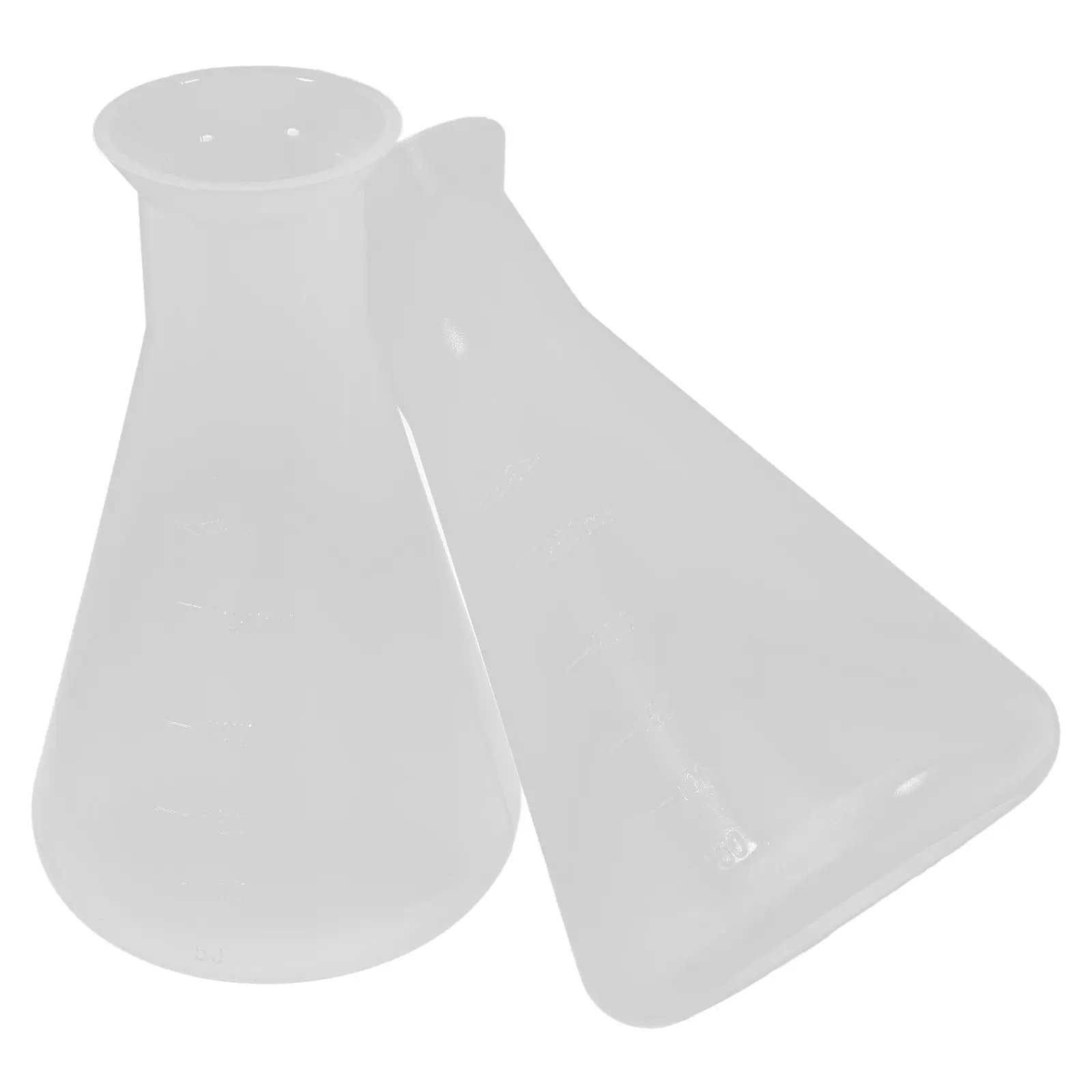 2 Piezas de Frascos Erlenmeyer de Laboratorio, Frascos Cónicos de Plástico de Boca Ancha para Química, 250 ml, Vaso de Plástico para Experimentos Científicos