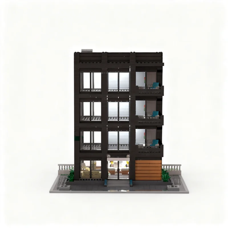 2038pcs MOC Modular Buildings Stackable Hotel - Modular Skyscraper Model Building Blocks Architecture Toys Christmas Gifts DIY