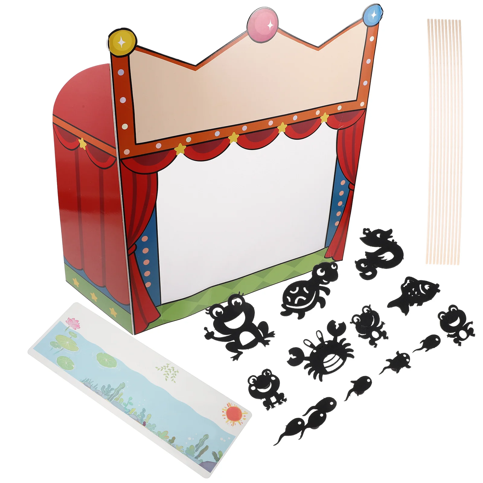 Shadow Puppet Teaching Aids Kids Toys Stage Platform Puppetry Paper Market Stand