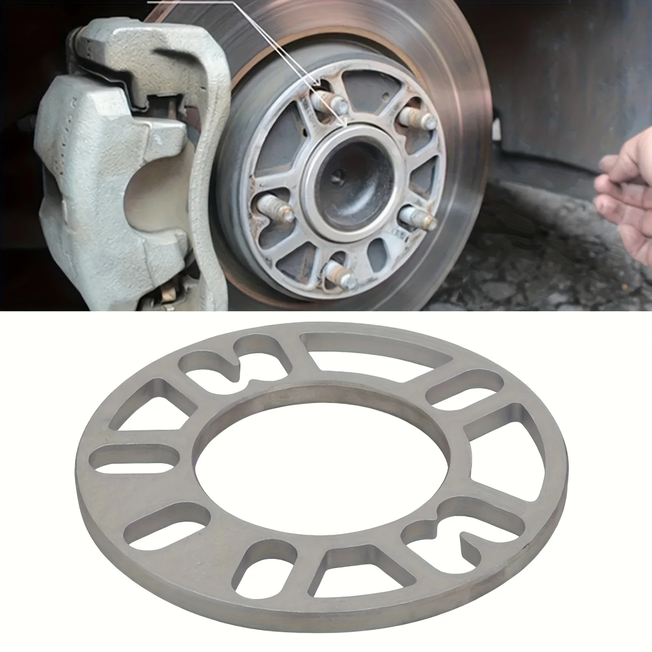 2PCS Universal Aluminum Alloy Automotive Wheel Hub Gasket Adapter Has A Patterned Ring Thickness of 3mm/5mm/8mm/10mm