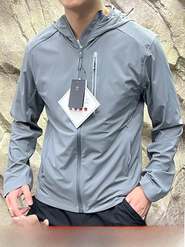 

Охлаждающий ледяной шелк, тихой сухой дышащий уличный дэт, молодежное летнее тонкое длинное пальто на молнии све, цветное уличное пальто