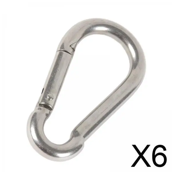 

Набор из 6 стальных карабинов с пружинным механизмом, 8 мм