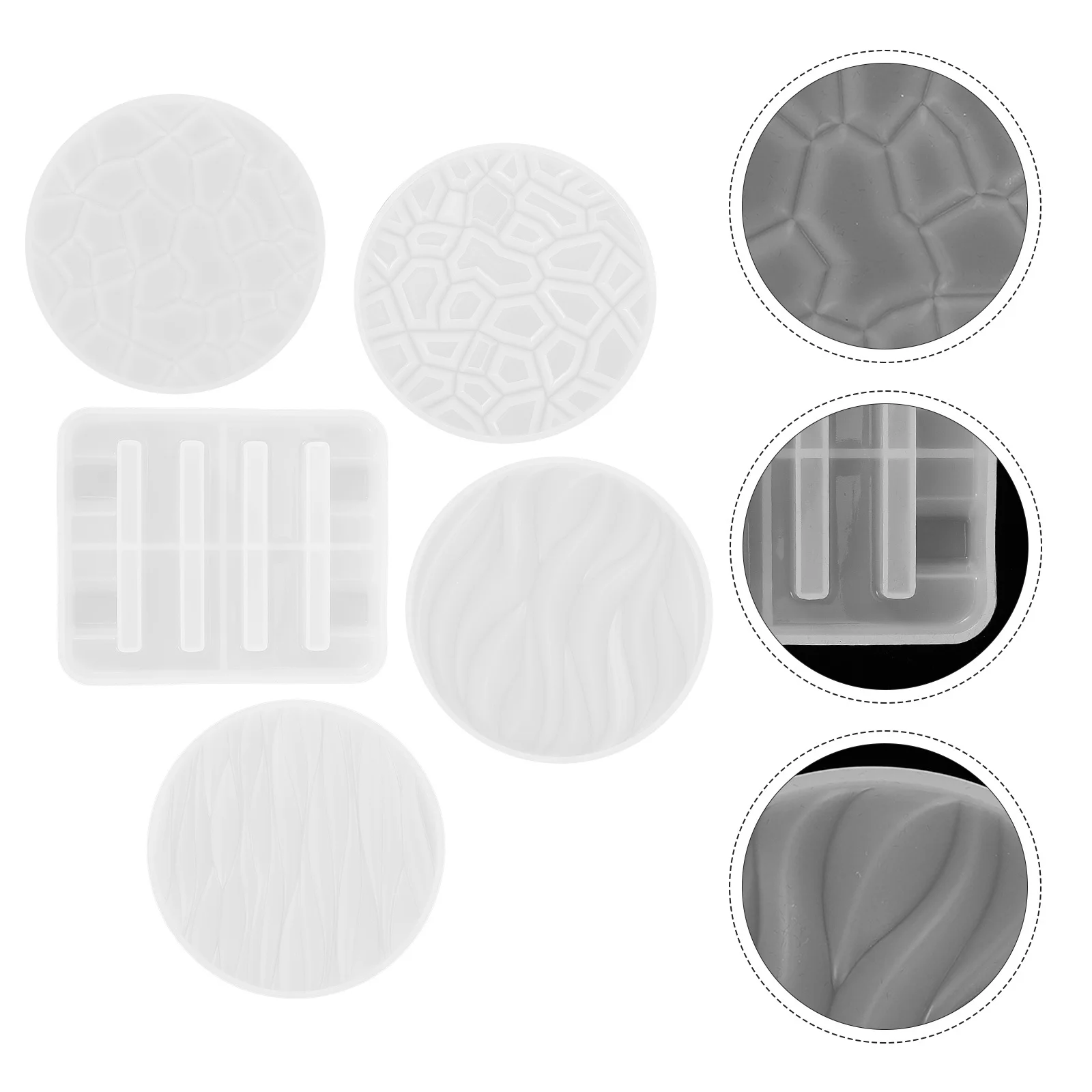 1Set Coaster Resin Molds DIY Silicone Molds Coaster Stand Casting Mold Easy Demold Safe High Quality Silicone Mold