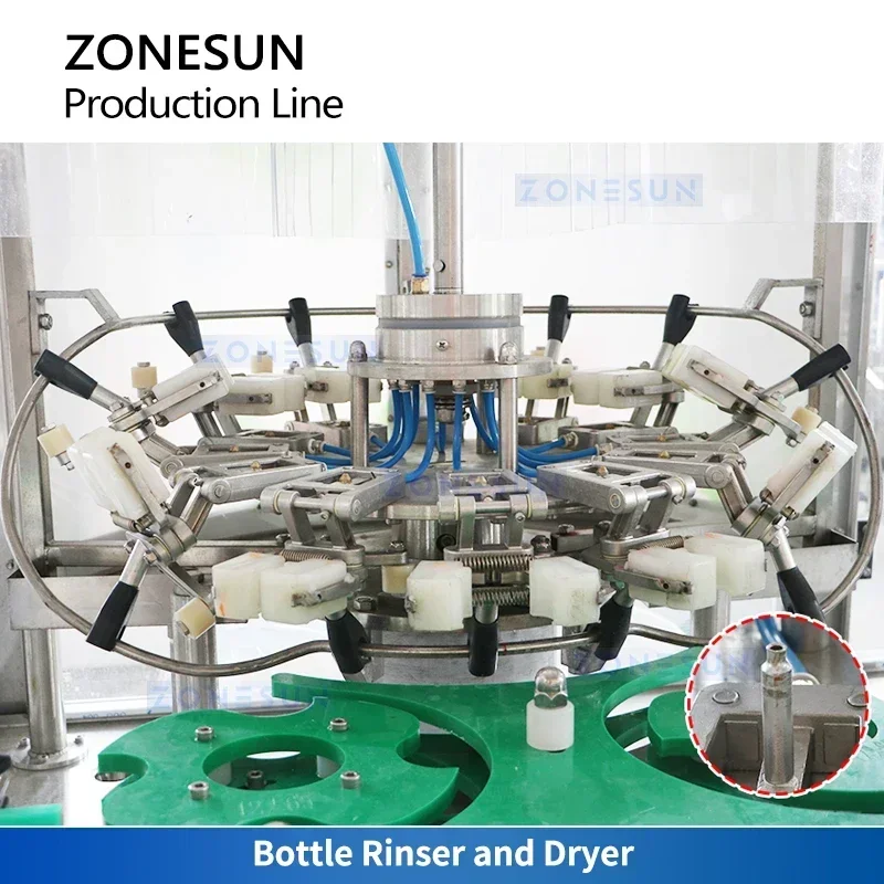 ZONESUN Linea di produzione automatica di salsa di marmellata Sciacquatrice per bottiglie Essiccatore Pasta spessa Tappo capocorda Tappo per bottiglia Etichettatura ZS-FALU3