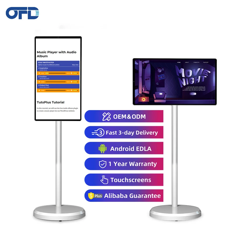 

Factory Sales Smart Portable Lcd Display 21.5 Inch Touch Screen Monitor Mobile Portable Tv Rechargeable Touch Screen Smart Tvs