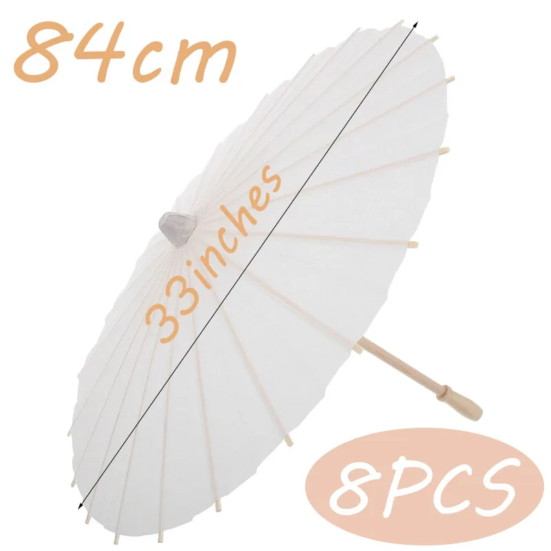 8/12/24/36/50PCS 60/84cm Wit Papier Paraplu Bruiloft Papieren Parasol voor Gasten Paraplu voor Baby Shower Party Decor Foto Props