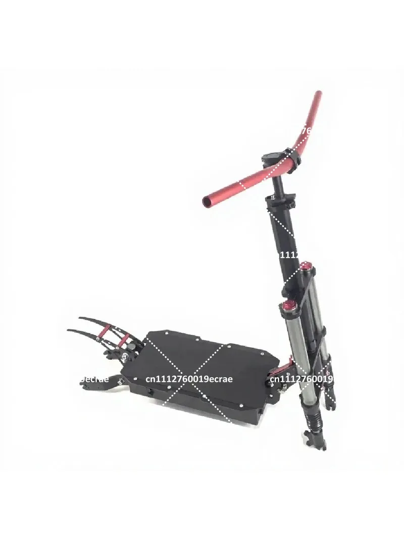 Folding Electric Scooter Frame 11 Inch, Hydraulic Spring Dual Shock Absorber Replacement Parts for Scooter Modification