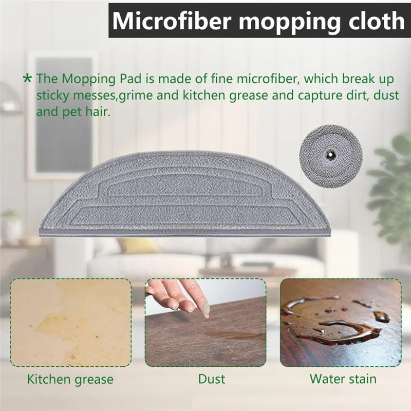 10PCS Mop Pad Refill  For Roborock S8 Max Ultra / S8 Maxv Ultra Robot Vacuum Replacement Washable & Reusable Mop Cloth-Y48A