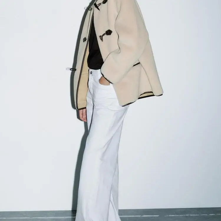 Herbst Winter Neue Ankunft frauen Mantel Gefälschte Pelz Wirkung Jaet Seil Knoten Dekoration Thiened Lange Sve Pendeln Sle