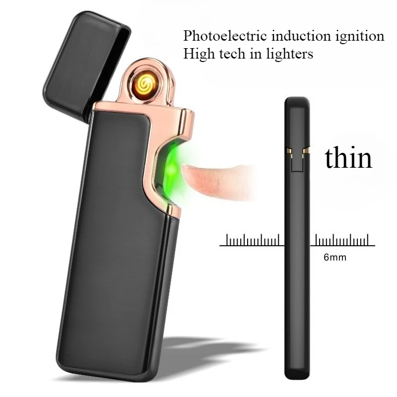 New Creative Tungsten Wire Metal Windproof Charging Lighter Infrared Optoelectronic Finger Sensing Cigar Lighter Men's Gift 2026