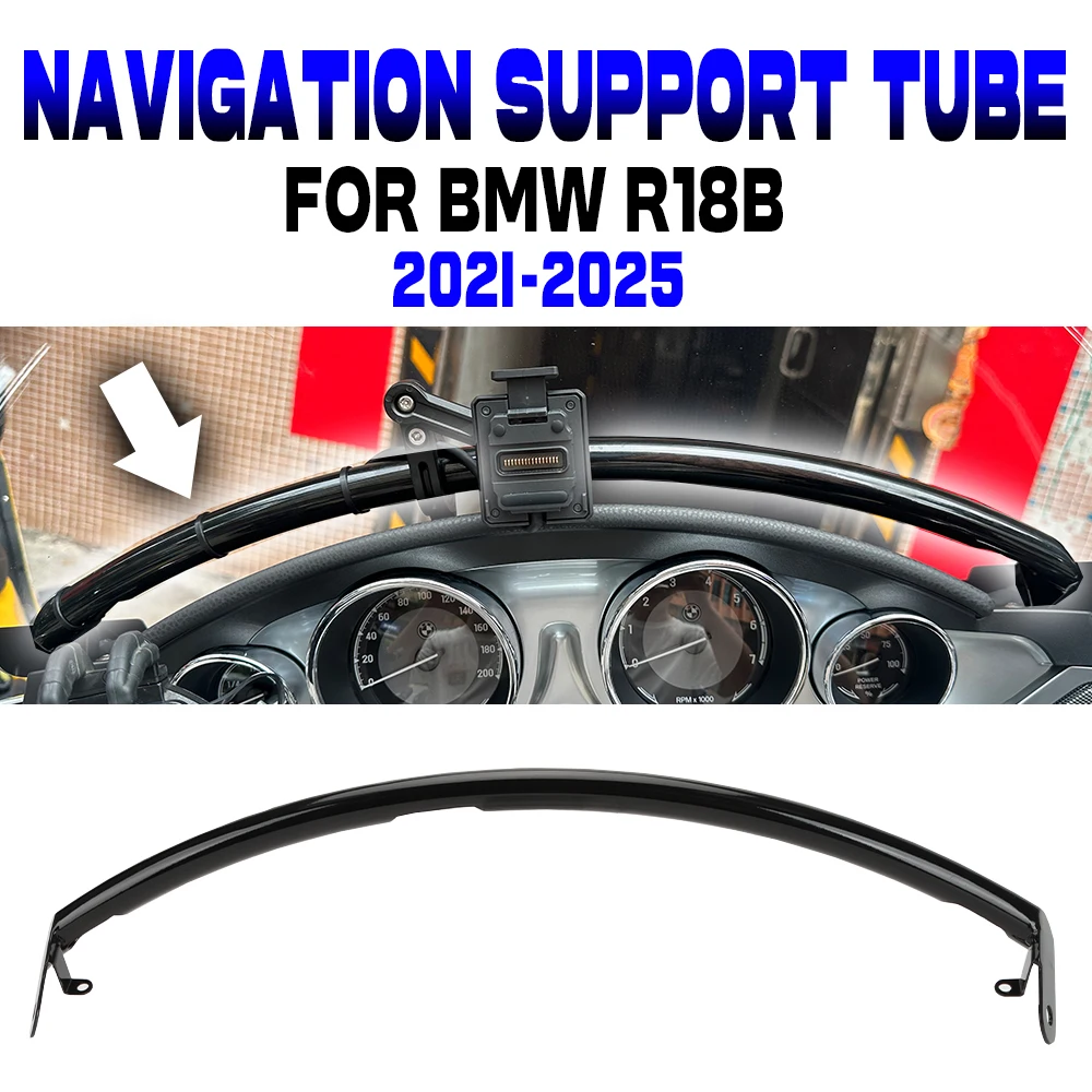 For BMW R18B R 18B R 18 B 2021-2025 GPS Navigation Bracket Mount Motorcycle Black Rack Mobile Phone Holder Stand Support Plate