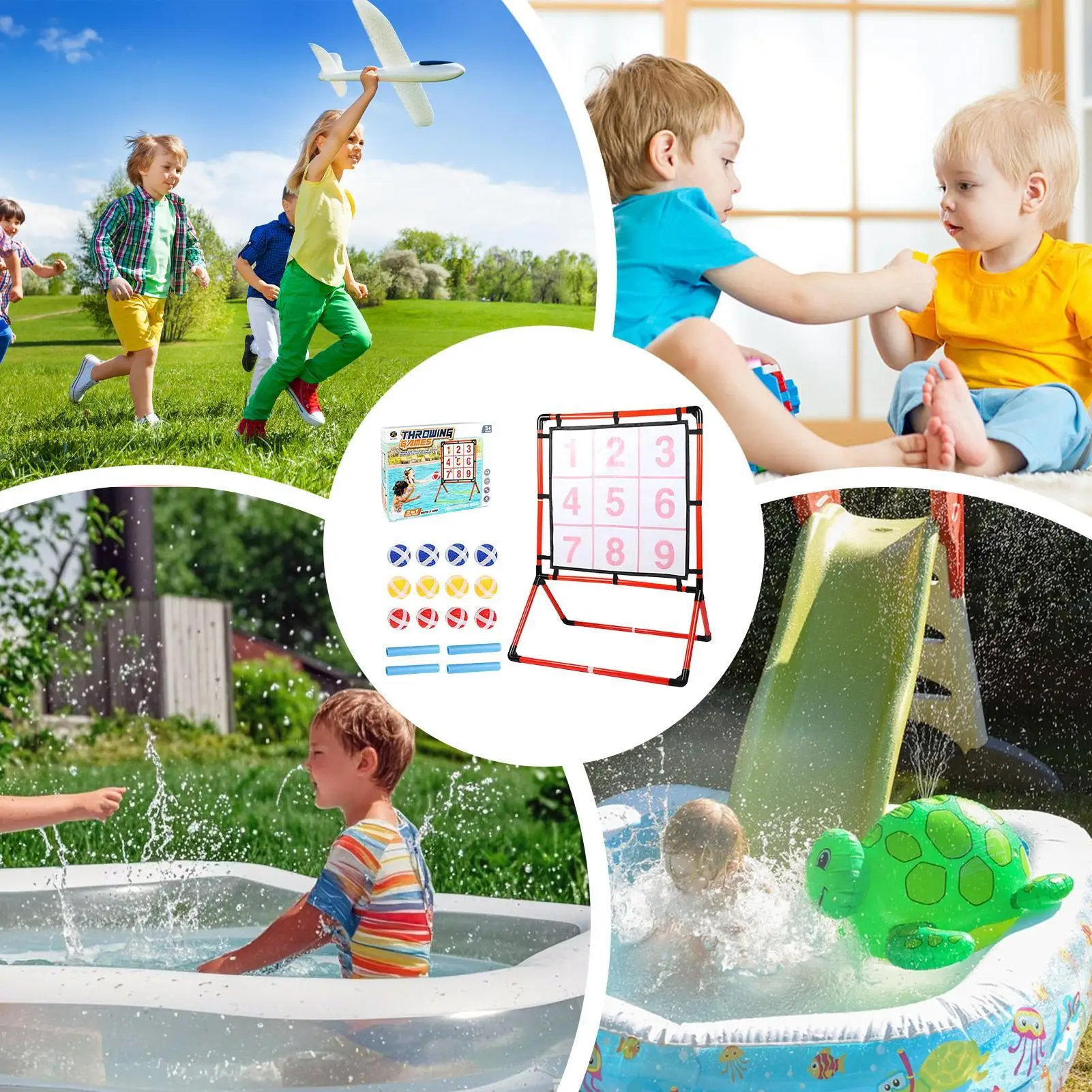 Gra w rzucanie piłką 2 w 1, sporty wodne, siatka do rzucania, gry strategiczne, zabawki edukacyjne do domu, na plac zabaw dla dzieci, do ogrodu, dla rodziny.