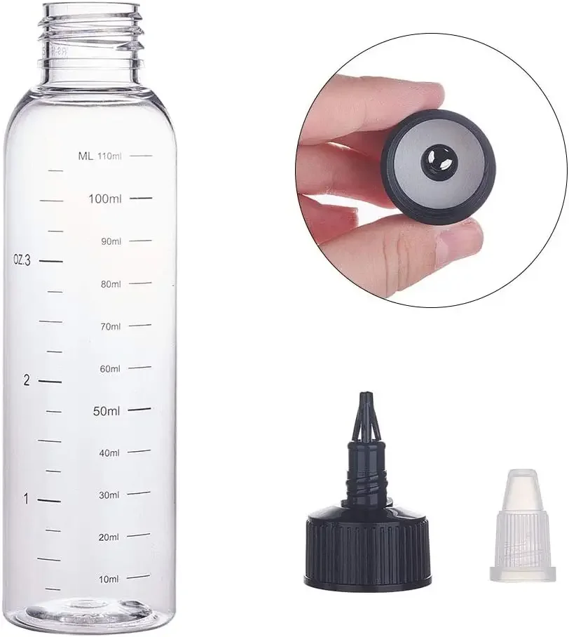 5 Stück 30/250/ml abgestufte Plastik-Quetsch flaschen mit Twist-Top-Cap-Tattoo-Pigment tinten behältern