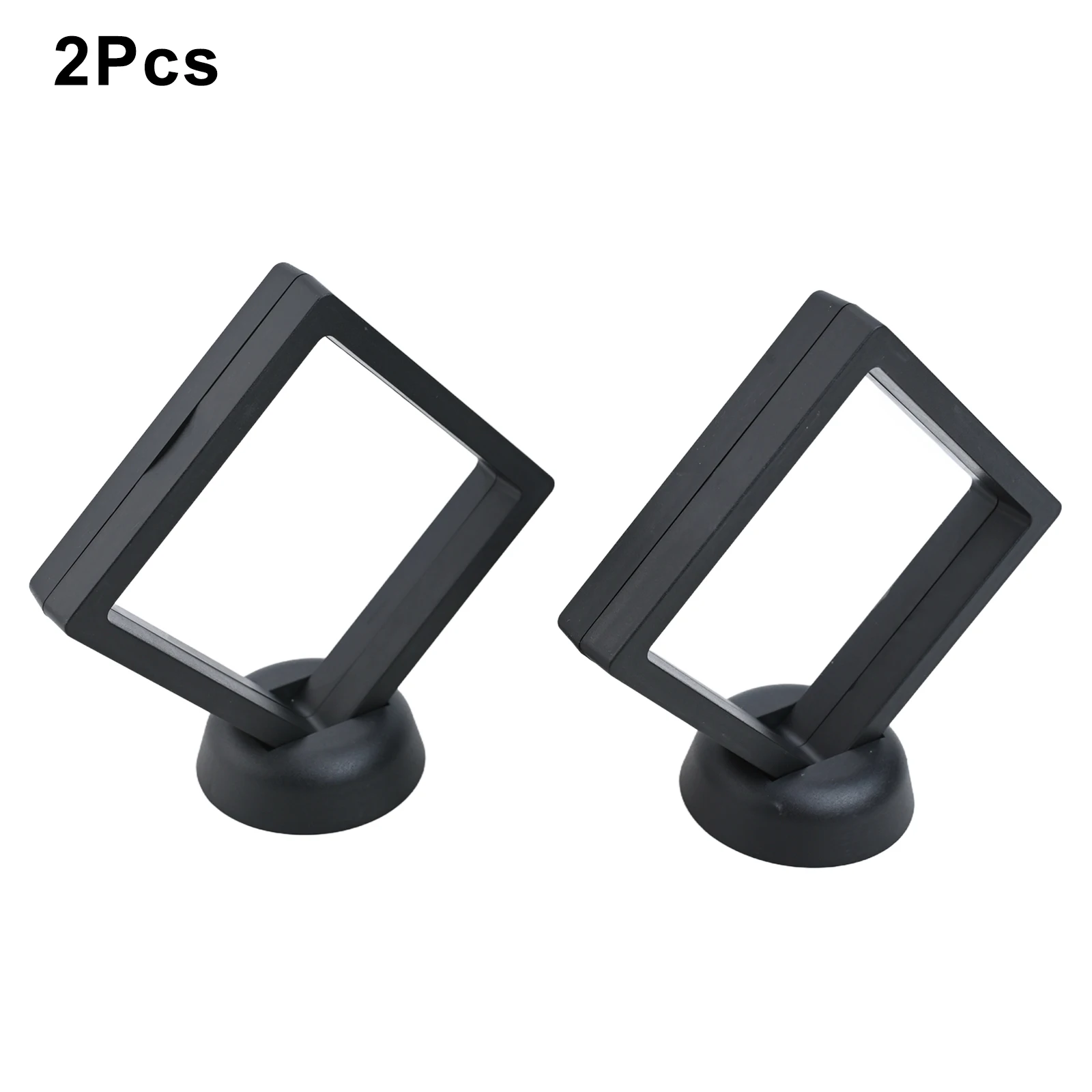 2pcs Coin Frame Penny 90*90mm Decoration Black Plastic 3D Floating Display Holder Box Square Protection Jewelry