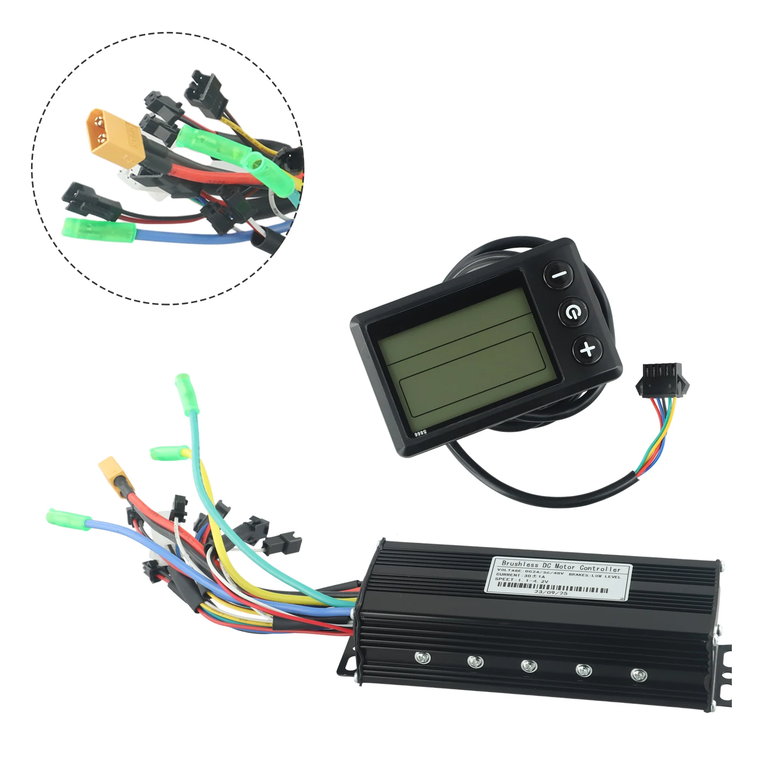 Ebike تحكم مجموعات 24/36/48 فولت 30A 1000 واط موجة جيبية تحكم مع S866 SM 5pin عرض ل E-الدراجة سكوتر كهربائي تحكم #2