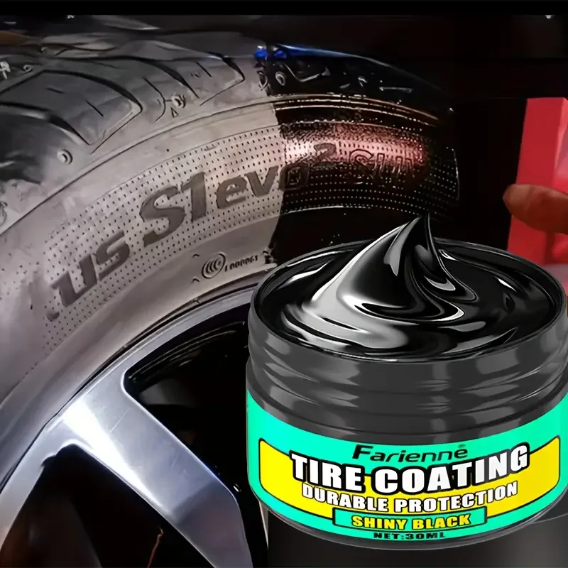 Tire coating, tire lubricating wax - High-gloss rubber surface protector, with tire gloss applicator,Smooth surface,tire details