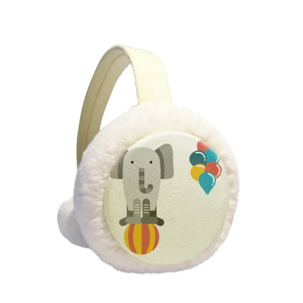 

Amazing Funny Balloon Elephant Illustration Winter Ear Warmer Cable Knit Furry Fleece Earmuff Outdoor