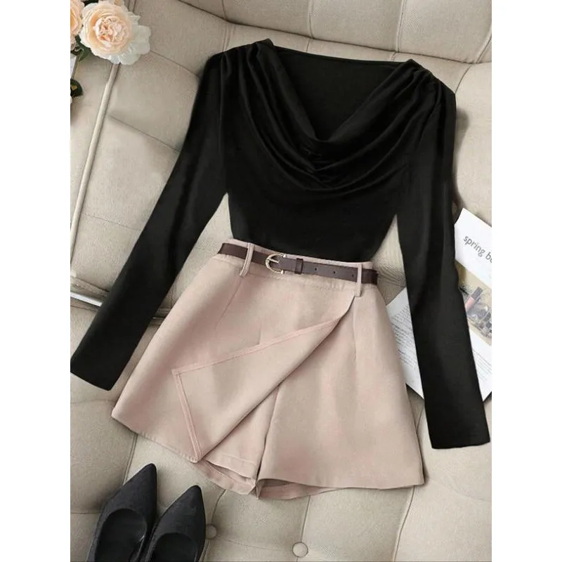 

French Drape Neck Top Women's Fashion Summer Outfit Cross-Border External Brand No-Brand Xb1732097188414132698