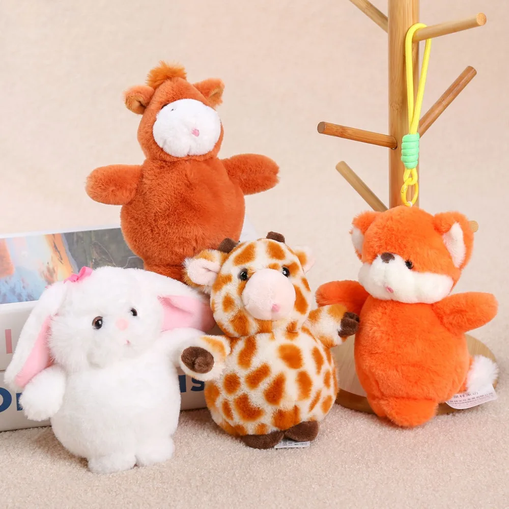 ウサギカピバラぬいぐるみキーホルダークマふわふわ動物人形キーホルダーコンフォート漫画ぬいぐるみ小さなペンダント誕生日パーティー
