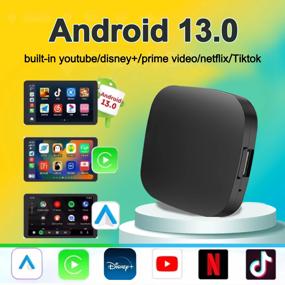 New Carplay Ai Box Wireless Android Auto Wireless Carplay Adapter Box For Netflix YouTube Car Intelligence Systems