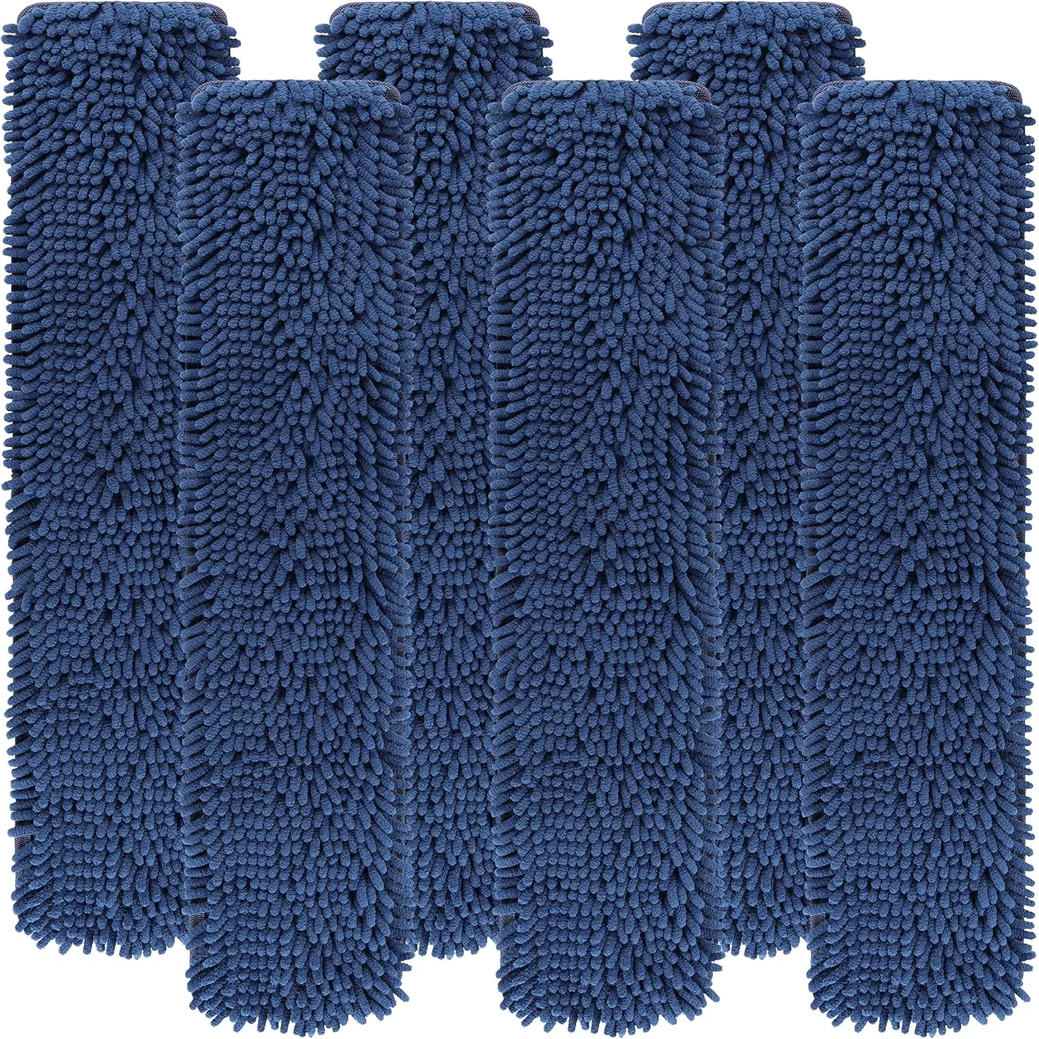 

24 Inch Microfiber Chenille Coral Washable Flat Mop Pad Refills(Pack of 6)