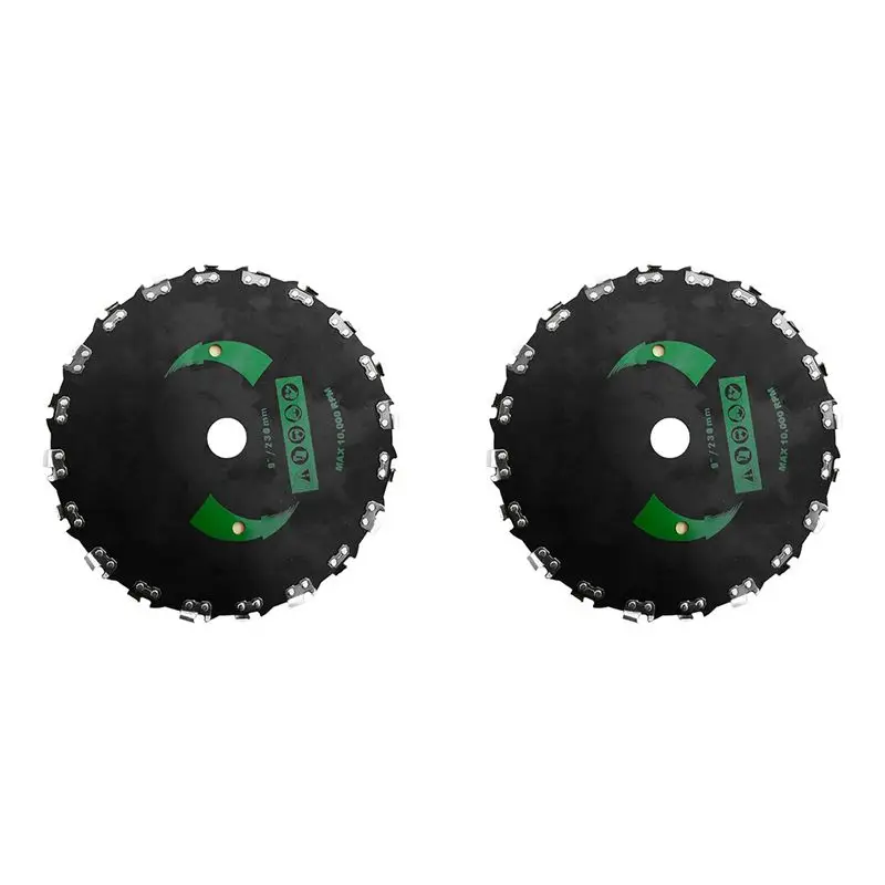 

YLS-2Pcs 9Inch Chain Saw Tooth Mower Blade 20 Teeth Chainsaw Brush Cutter Grass For Gas Electric Trimmer Garden(B)