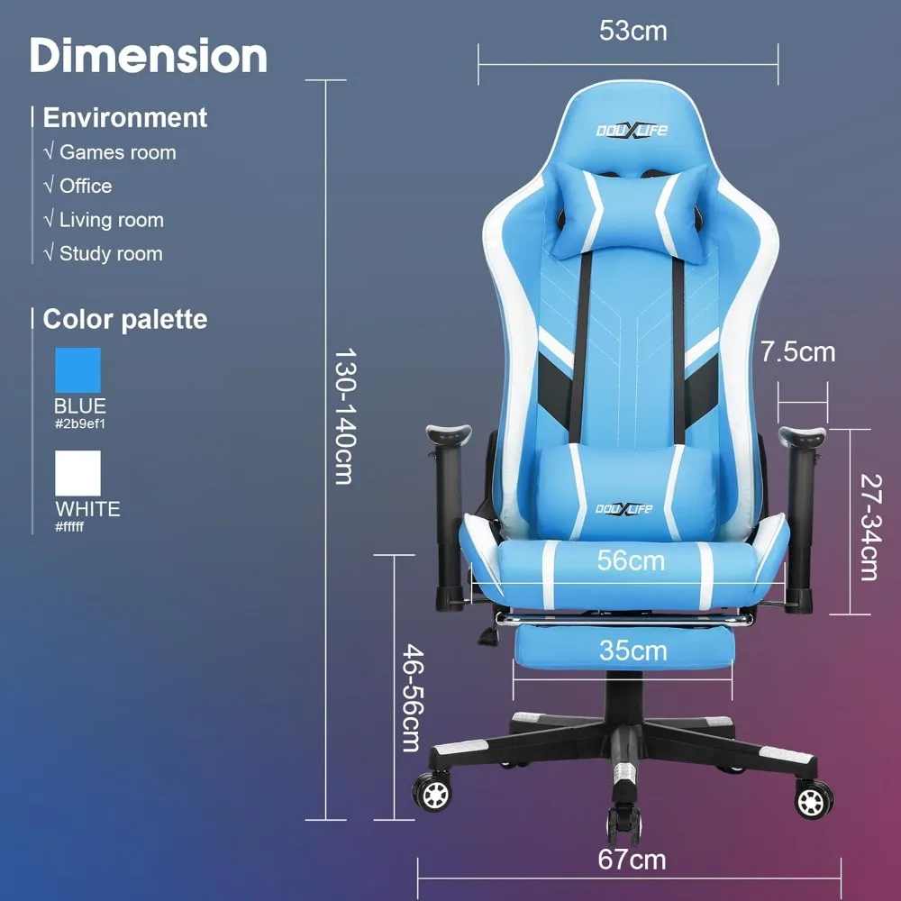Sedia da gioco Massaggio Sedia da gioco per PC Sedia da ufficio Sedia da computer ergonomica con sedia da lavoro girevole con supporto lombare