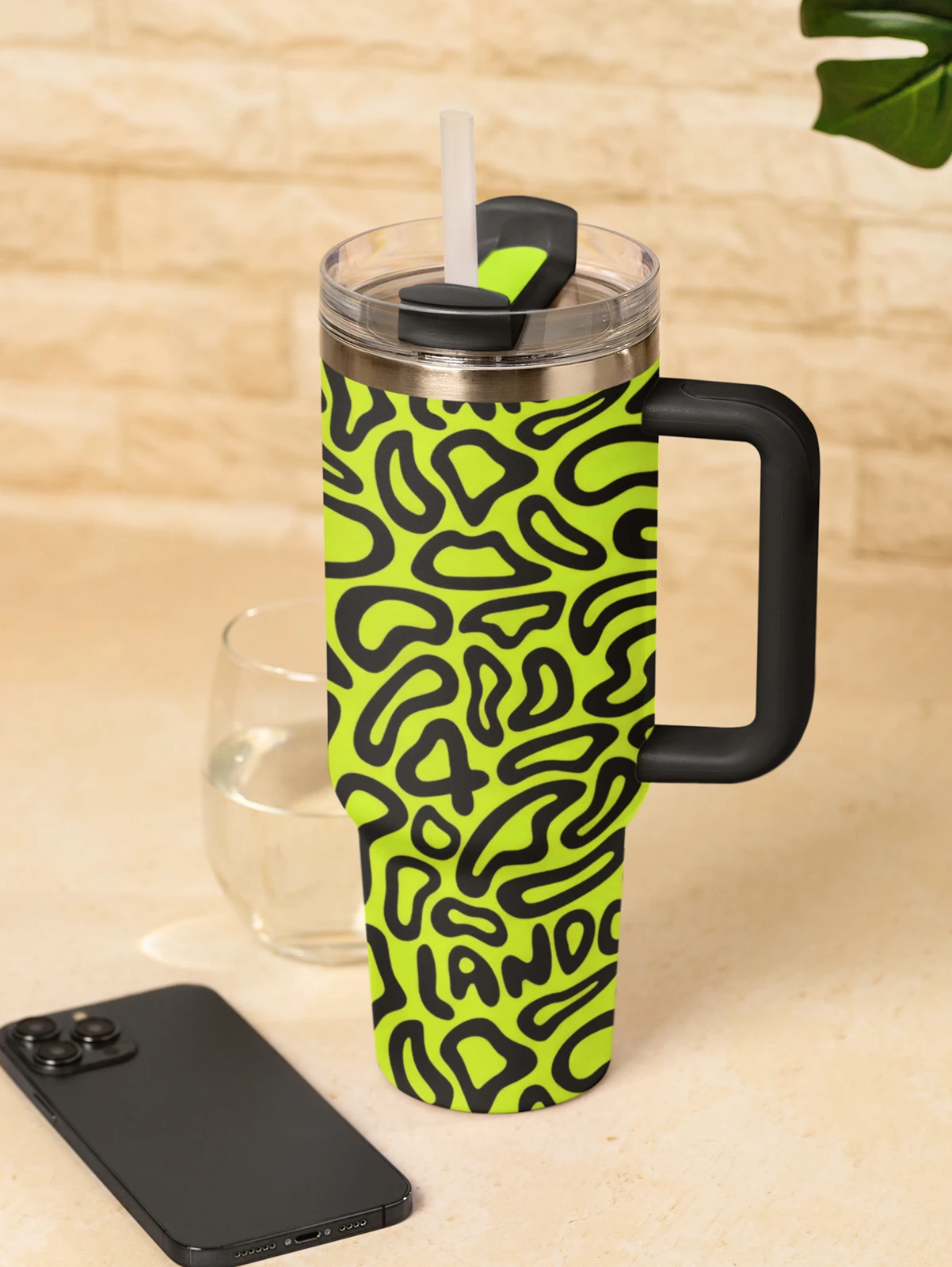 

Lando Norris 2024 Helmet Pattern Black 40oz tumbler Large Capacity Car Mug Leak-proof Juice Coffee Cup Food Grade