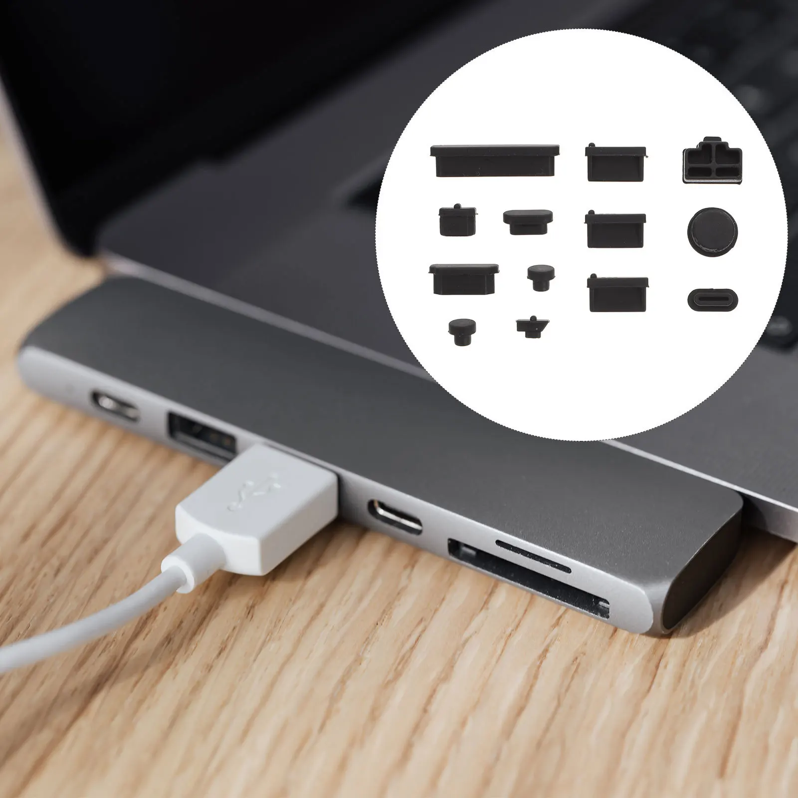 

3Set Computer Port Plugs Dustproof Silicone Cover Easy to Install and Remove Durable Laptop Plug Port Plug Pc Cover