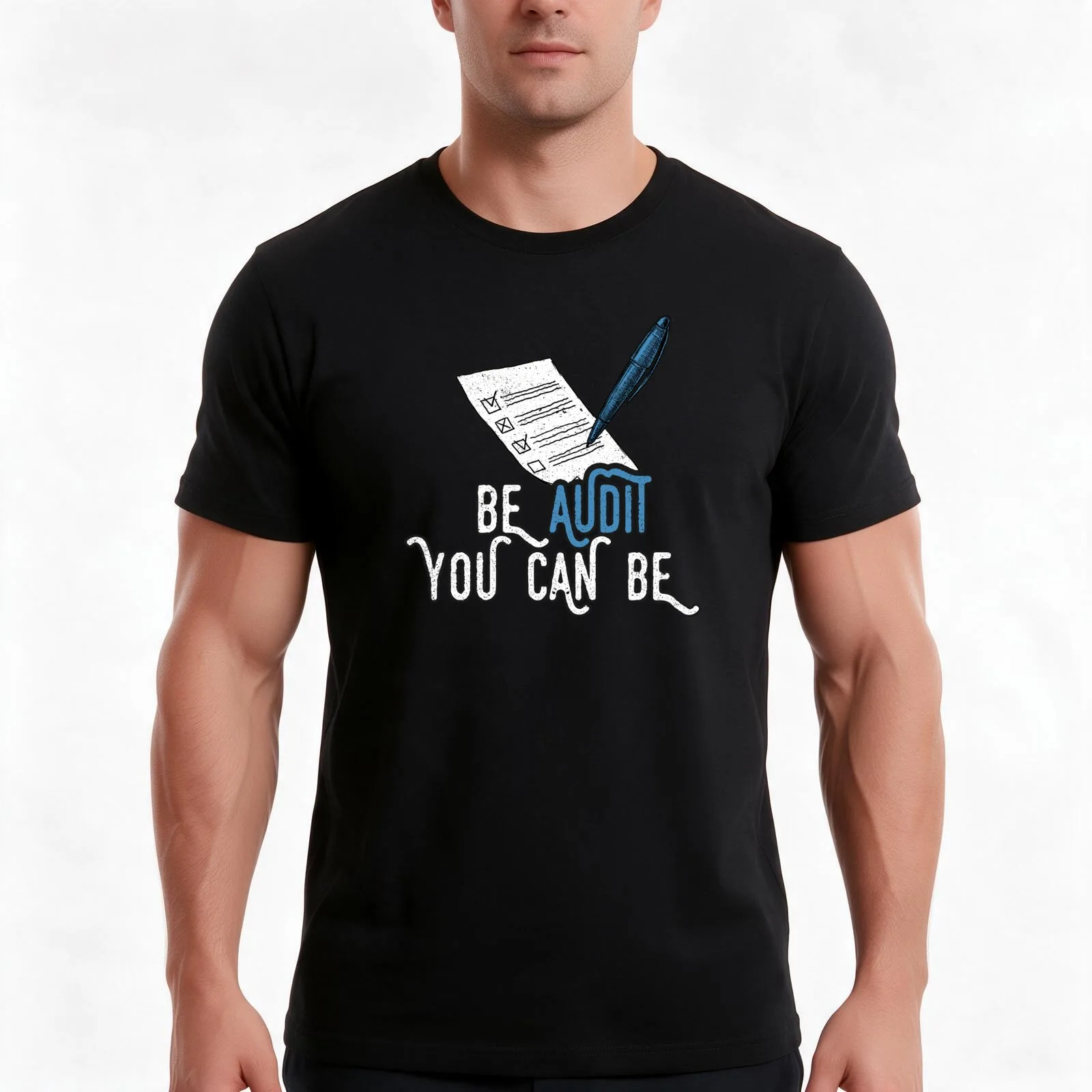 Accountant Be Audit You Can Be T-Shirt, Summer Casual Cotton Tee, Oversized Streetwear Tops, Vintage Graphic Print, 100% Cotton