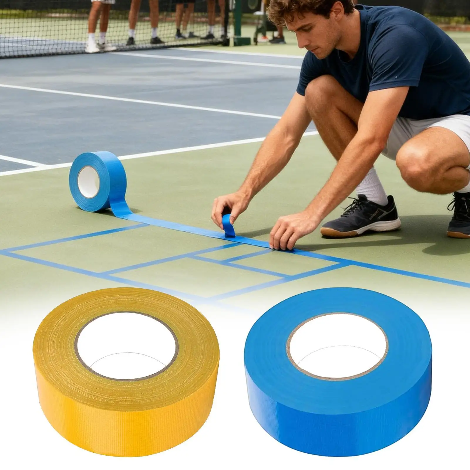Bande de Pickleball 0.16x164 pieds lignes d'entraînement flexibles bandes de terrain de Pickleball temporaire pour Tennis extérieur intérieur Golf Badminton