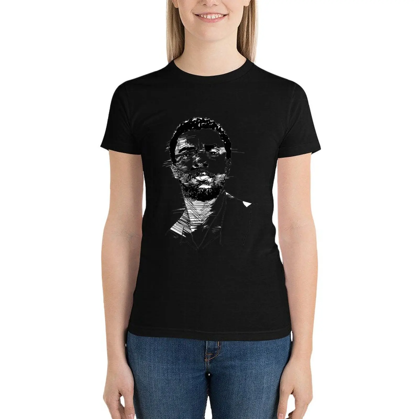 

CHADWICK BOSEMAN T-Shirt Female clothing kawaii clothes summer tops T-shirts for Women