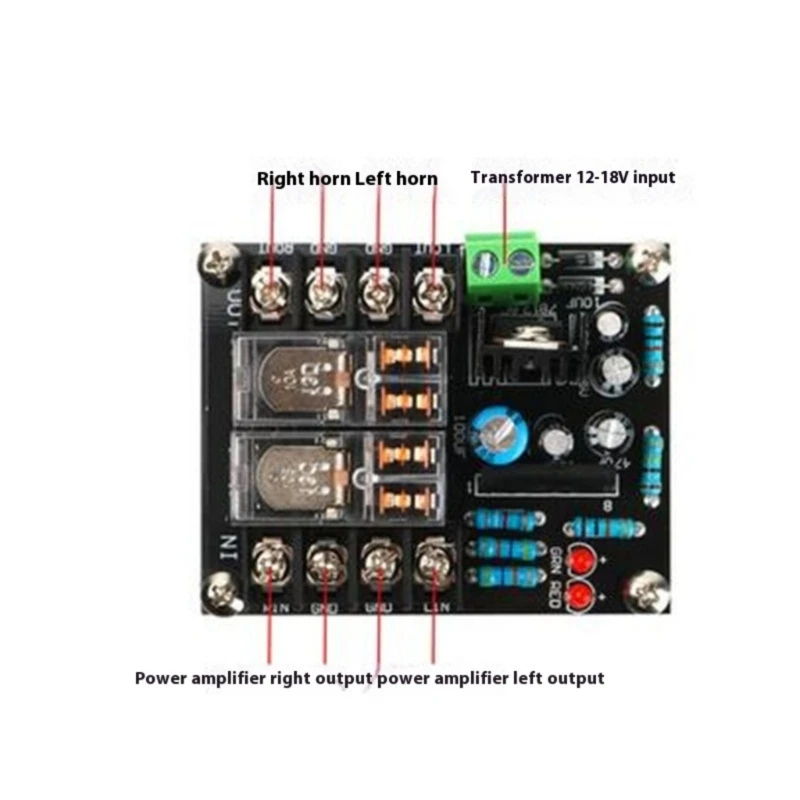  UPC1237 Auditory Relays Protections Board With Delayed Activation And LED Light