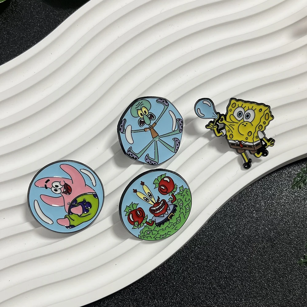 Épingles à revers en émail avec personnage de dessin animé, Badges de collection pour enfants, bijoux cadeaux mignons pour enfants, décoration de sacs à dos, 4 pièces