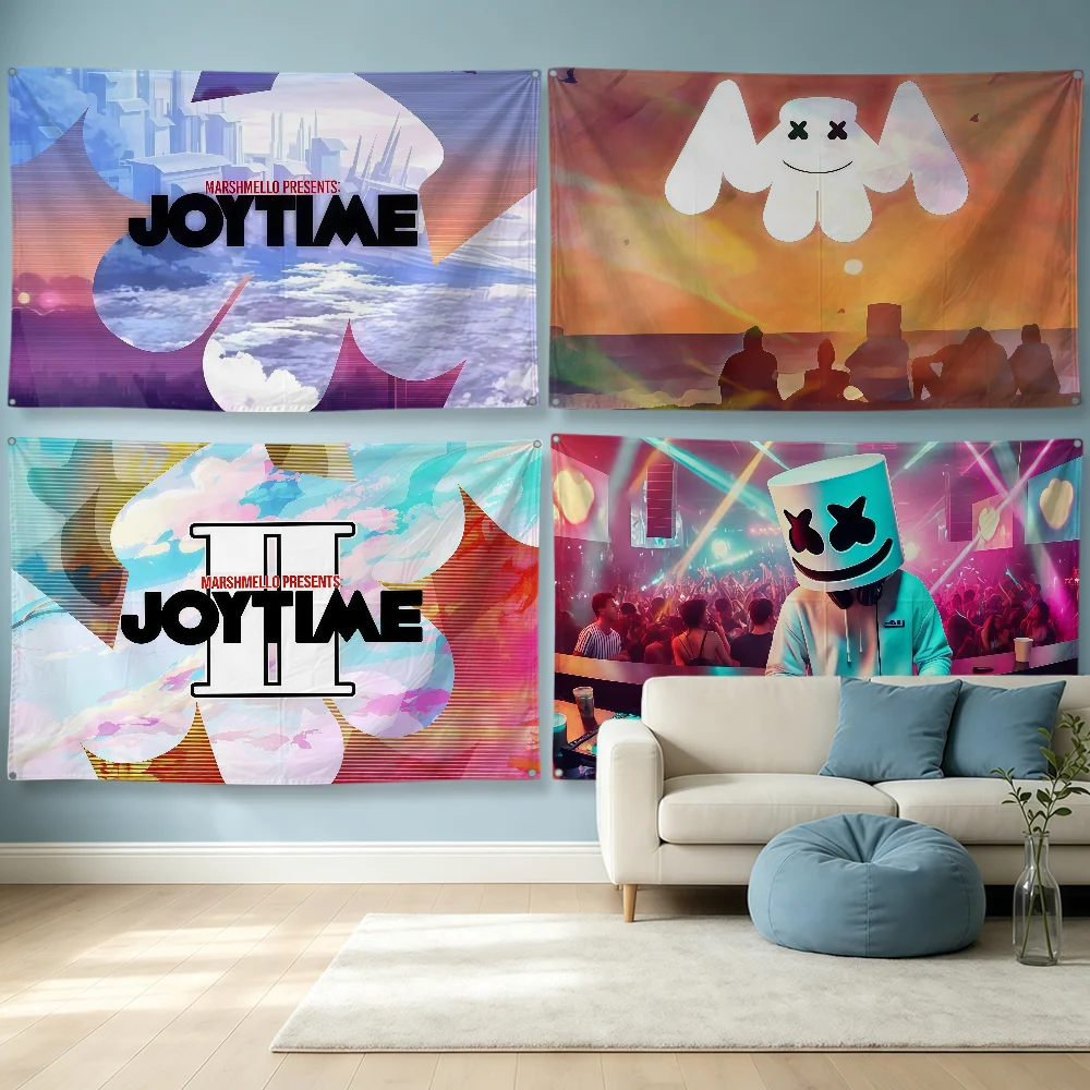 Singer M-Marshmello Flag Polyester Banner Flags For Party Club Outdoor Interior Wall Paper Decoration Banner