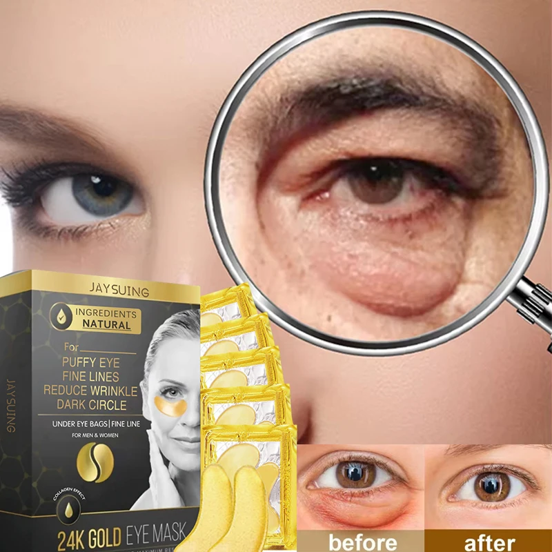 

24k Golden Eye Mask Hyaluronic Acid Eye Mask Removing Dark Circles Eye Bags Fishtail Lines Collagen Eye Patch Korean Facial Care