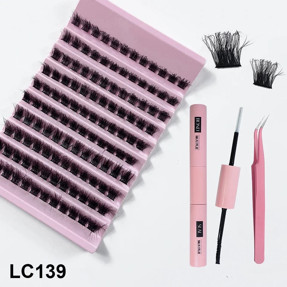 Diy Lash Extensie Kit Individuele Wimpers Hechting En Afdichting, Clusters Lash Lijmverwijderaar En Wimper Pincet (40d-0.07c, 12-16Mm, Kit