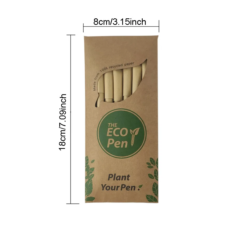 12pcs(2pack of 6)/24pc recycled kraft paper plantable pen with herb,flower.vegetable  for christmas gifts.eco friendly paper pen