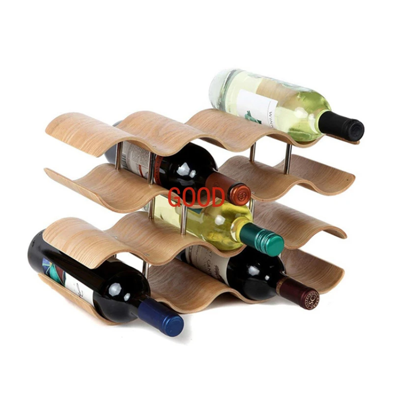 Unique Designer Red Wine Rack Wood Glass Cabinet Display Home Decoration Bottles Display Wine Rack Glass Cabinet Display #0065