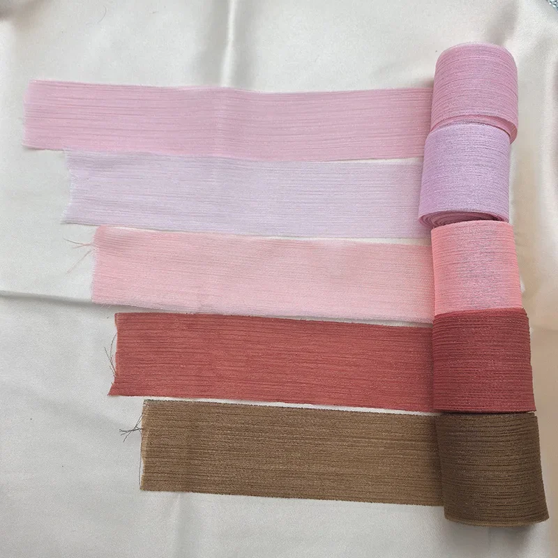 Cintas De Tela Silver Sparkling Yarn Ribbon Chiffon Wedding Wrinkle Mesh Bright Silk Wrinkle Gift Box Flower Bundle Packaging