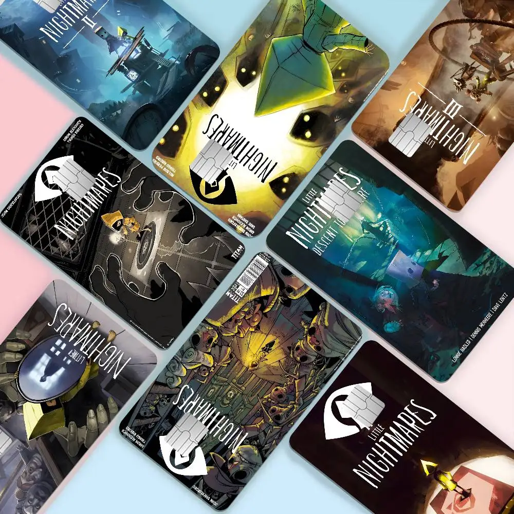 Game L-Little N-Nightmares Credit Card Skin Stickers No Adhesive Residue Water Proof for VISA Credit Card Subway Access Card