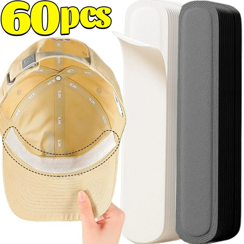 

10/60PCS Hat Sweat Absorber Stickers Summer Cap Liner Bands Sweatband Visor Hats Reducer Adhesive Sweat Absorbing Strips Pads