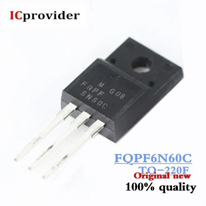 10PCS FQPF6N60C TO-220 6N60C 6N60 TO220 FQPF6N60 New original