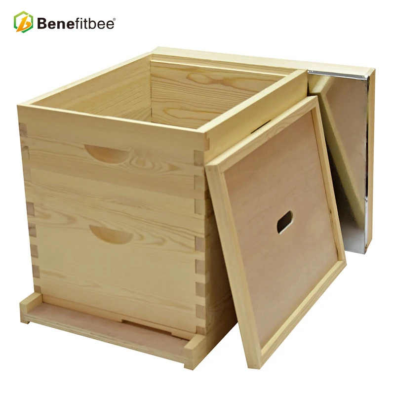 OEM Factory Price Langstroth Wooden Beehive 10 Frames National Beekeeping Hive Honey Comb Box