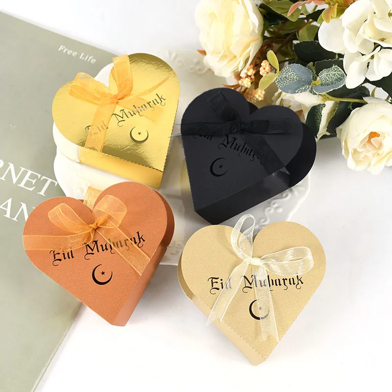 10pcs Eid Mubarak Candy Box Ramadan Kareem Favors Gift Packaging Bags Decor Home Islamic Muslim Event Party Eid Al-Fitr Decor 7