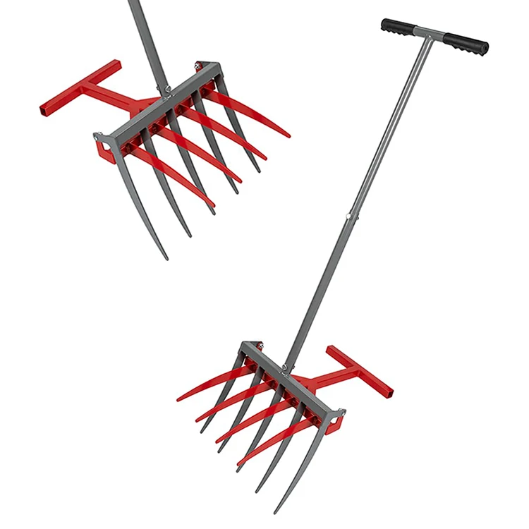 Spade Digging Fork Durable Effort-saving 2-in-1 Garden Fork T-shaped Handle Agricultural Broadfork for Crushing Soil