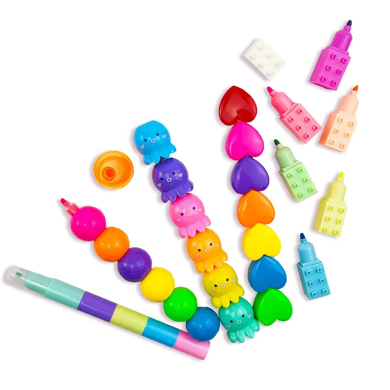 1pcs Creative Cat Claw Bear Shape Highlighter Wholesale Cartoon Cute Student Line Color Marker Note Marker Pen