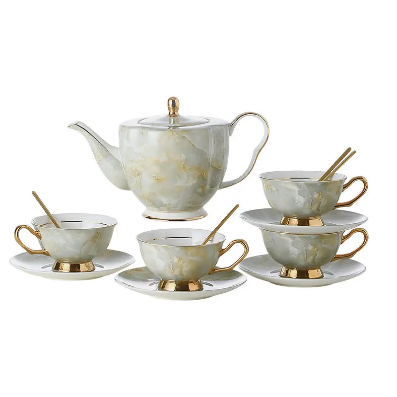

Light luxury coffee cup and saucer set, household teacup kettle tea set, exquisite gift box