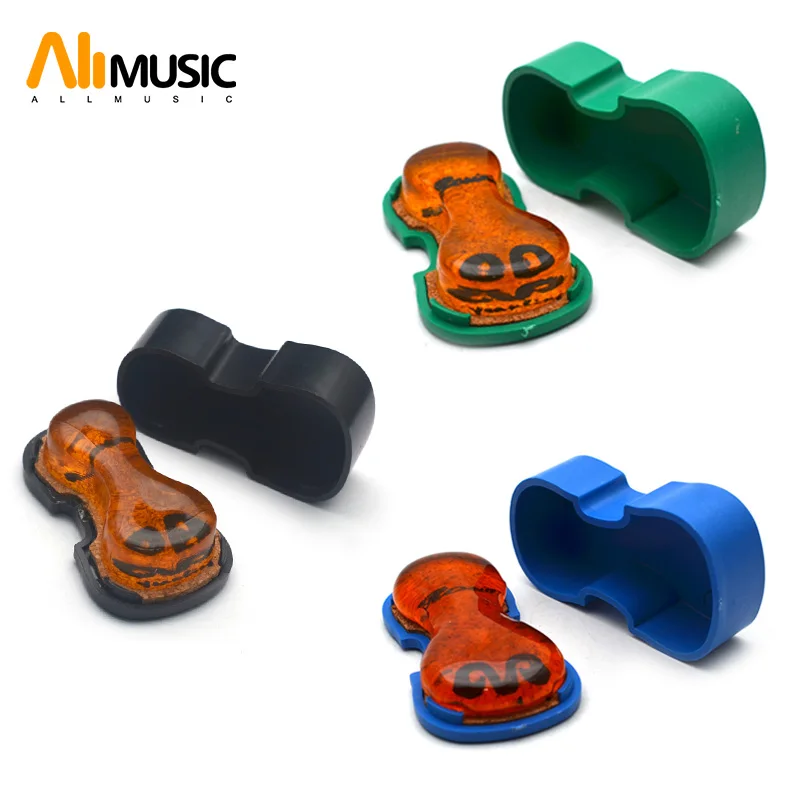 12Pcs Yeanling Good Quality Violin Viola Cello Rosin Violin Shape with Plasic Box Blue/Green/Black